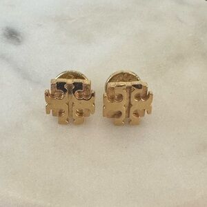 Tory Burch Logo Gold Earrings
